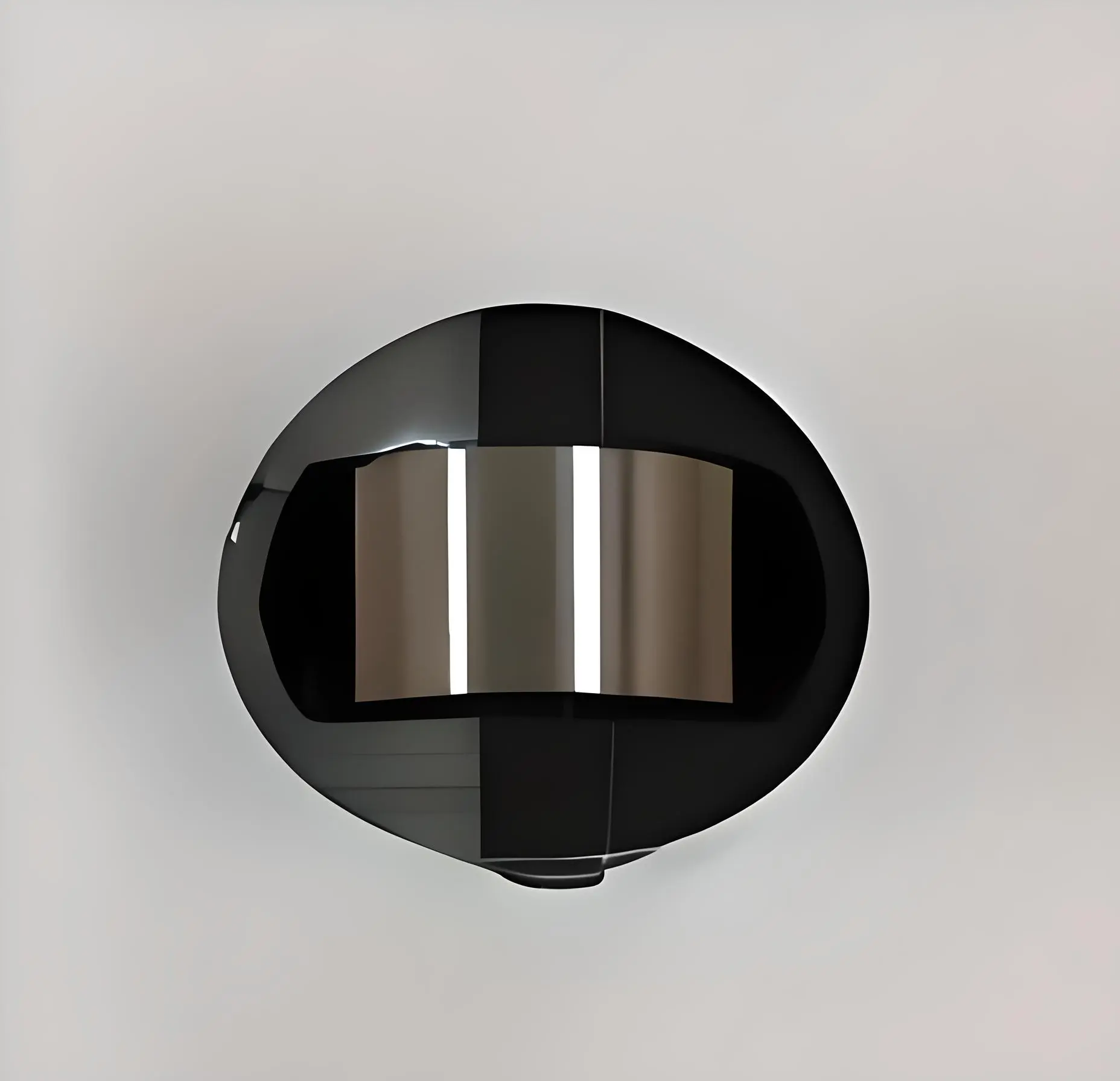 Shiny cylindrical roller tappet, top view, shown on a white background, with a round cutout and polished surface.