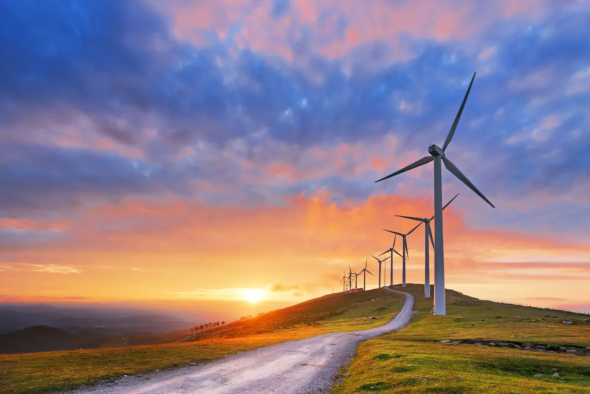 Wind Turbines at sunset